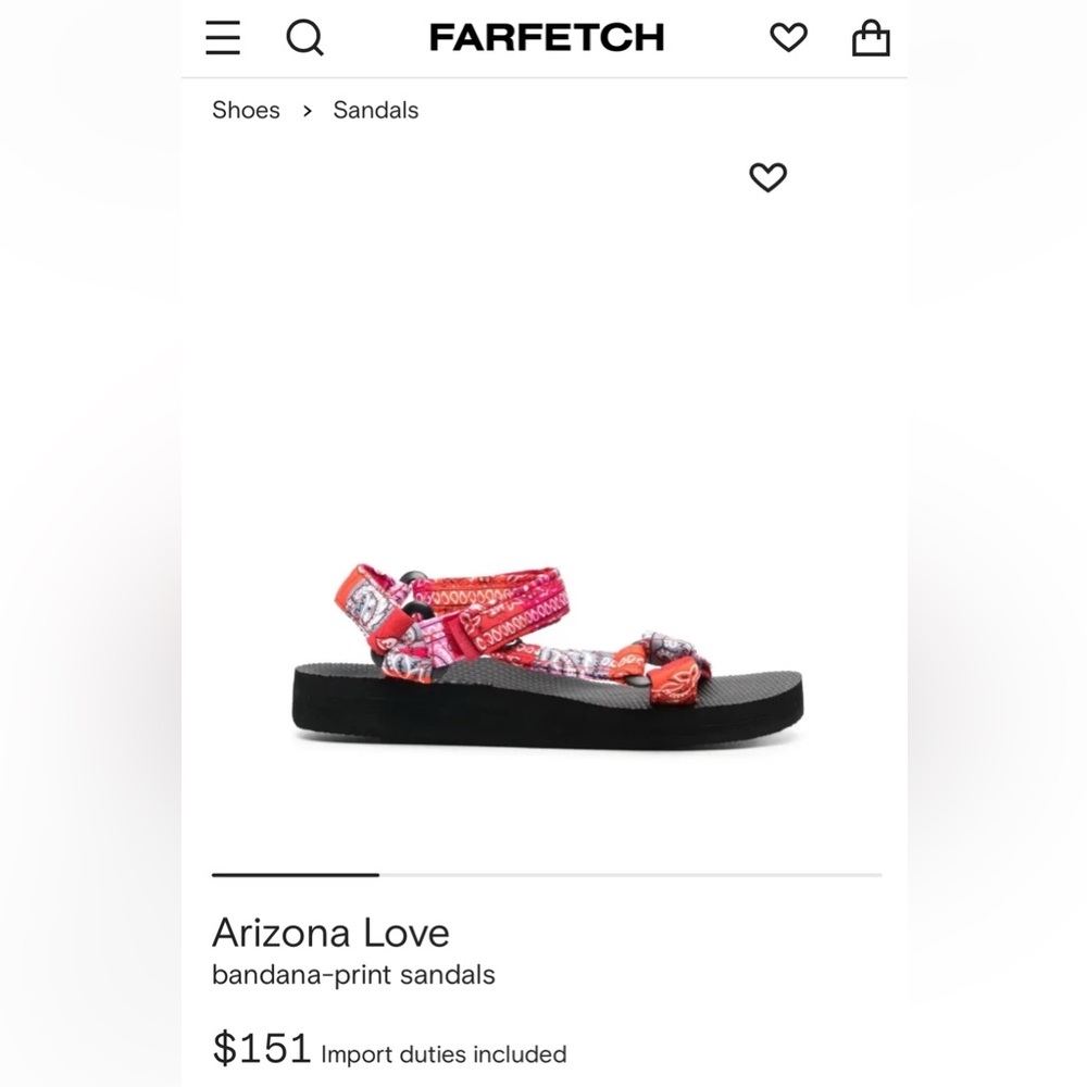 Arizona Love Red & Pink Bandana Print Sandals, US 9 - Picture 5 of 5
